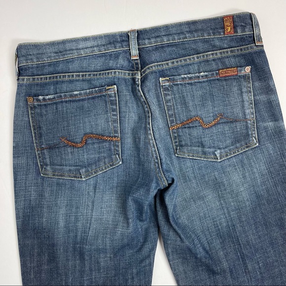 7 For All Mankind Rhinestone Pocket Bootcut Jeans 31 - Picture 4 of 12